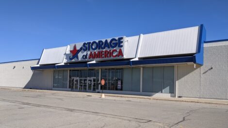 Outside of Storage of America on Broadway.