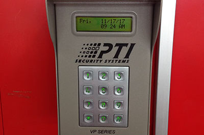 Security key pad at Storage of America on Shiloh Springs Road.