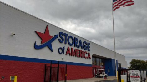 Front of Storage of America on East Washington Street.
