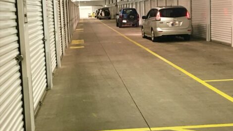 Indoor drive up units at Storage of America on East Washington Street.