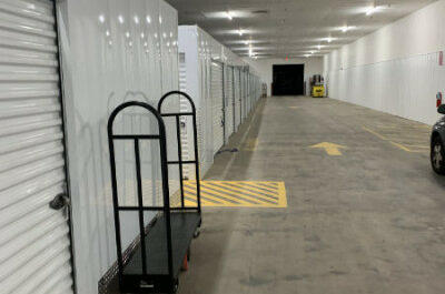 Exterior aisle at Storage of America in Moline.