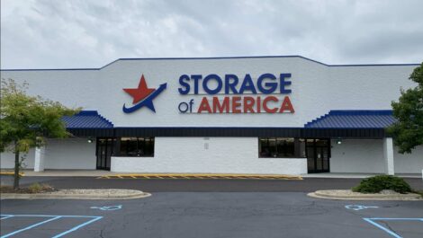 Parking lot at Storage of America on Gratiot Road.
