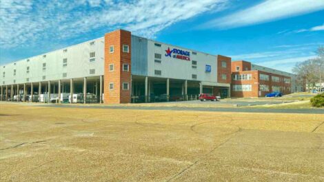Building to Storage of America on Gustine Avenue.