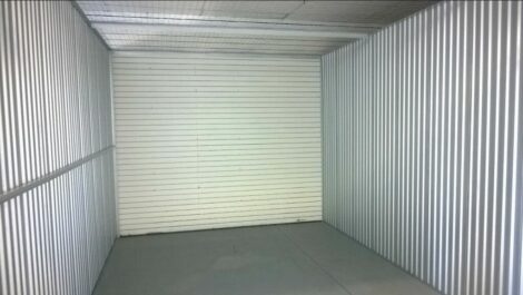 Inside a storage unit at Storage of America on Range Road.