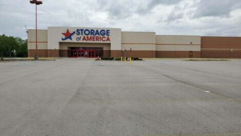 Font to Storage of America on Shiloh Springs Road.