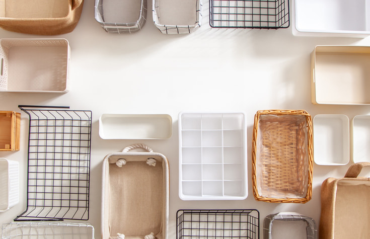  A variety of storage bins