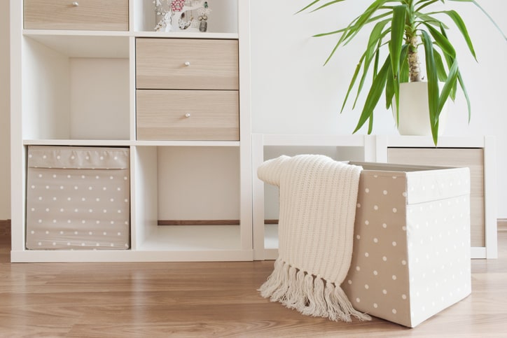 Decorative polka dot storage bins